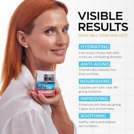 Retinol Cream for Face with Hyaluronic Acid, Anti Aging Wrinkle Cream for Women and Men, Day and Night Collagen Moisturizer to Minimize Wrinkles, Dryness, 1.85 Oz Retinol Cream for Face with Hyaluronic Acid, Anti Aging Wrinkle Cream for Women and Men, Day and Night Collagen Moisturizer to Minimize Wrinkles, Dryness, 1.85 Oz