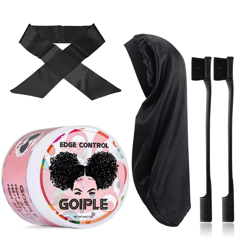 Goiple Edge Control Wax for Women - Strong Hold, Non-greasy Smoother, Strawberry Scent (4oz + Edge Scarf + Hair Bonnet + 2 Edge Brushes) Goiple Edge Control Wax for Women - Strong Hold, Non-greasy Smoother, Strawberry Scent (4oz + Edge Scarf + Hair Bonnet + 2 Edge Brushes)