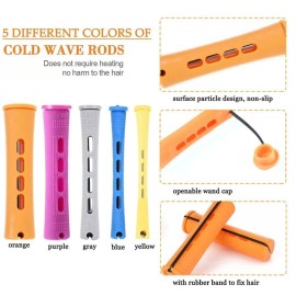 100pcs Hair Curling Rods Set - Plastic Cold Wave Rollers for Natural, Long or Short Hair Styling - Women\'s DIY Hairdressing Tools in Orange, Purple, Gray, Blue, Yellow 100pcs Hair Curling Rods Set - Plastic Cold Wave Rollers for Natural, Long or Short Hair Styling - Women\'s DIY Hairdressing Tools in Orange, Purple, Gray, Blue, Yellow