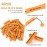 40pcs Cold Wave Perm Rods Set for Women\'s Long & Short Natural Hair - Plastic Orange Rollers for Curling and DIY Hairdressing