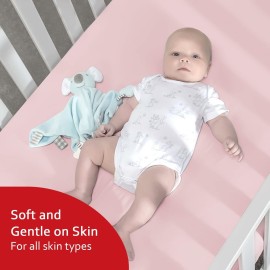 Crib Sheets for Girls 4 Pack, Fitted Crib Sheets for Standard Size Crib and Toddler Mattresses, Soft and Breathable Baby Gift Girl Set, Pink Crib Sheets for Girls 4 Pack, Fitted Crib Sheets for Standard Size Crib and Toddler Mattresses, Soft and Breathable Baby Gift Girl Set, Pink