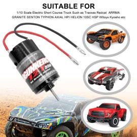 OGRC Motor 550 12T Brushed Motor for Traxxas Slash Redcat ARRMA AXIAL HSP HPI Wltoys Kyosho HELION 1/10 Scale RC Truck (12T)
