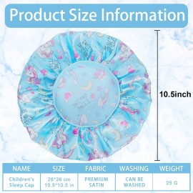 4 PCS Kids Satin Bonnet Child Sleeping Cap,Soft Silk Bonnet Elastic Wide Band,Breathable Baby Bonnets Night Sleep Caps,Colorful Night Hats for Girls Toddler Teens Natural Hair (Unicorn) 4 PCS Kids Satin Bonnet Child Sleeping Cap,Soft Silk Bonnet Elastic Wide Band,Breathable Baby Bonnets Night Sleep Caps,Colorful Night Hats for Girls Toddler Teens Natural Hair (Unicorn)