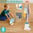 HELLOWOOD Kids Cleaning Set, 8pcs Housekeeping Play Set Includes Broom Mop Duster Dustpan Brushes Rag and Organizing Stand, Cleaning Toys Gift for Toddlers Girls Boys Age 3-6, Solid Beech Wood