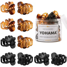 YOHAMA 10 pcs Hair Clips Medium Small 1.57 Inch Octopus Claw Clips 4cm Medium Jaw Clips Durable Strong Grip for Women Girls Thick Hair.