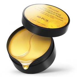 Fivewan 24k Gold Under Eye Patches - 60 Pcs Eye Mask Pure Gold Anti-Aging Collagen Hyaluronic Acid Under Eye Mask for Removing Dark Circles, Puffiness & Wrinkles Refresh Your Skin