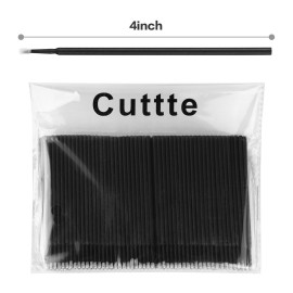 Cuttte 500PCS Disposable Micro Swabs for Eyelash Extension, Micro Applicators Eyelash Swabs for Makeup Application Black (Head Diameter: 2.0mm) Cuttte 500PCS Disposable Micro Swabs for Eyelash Extension, Micro Applicators Eyelash Swabs for Makeup Application Black (Head Diameter: 2.0mm)