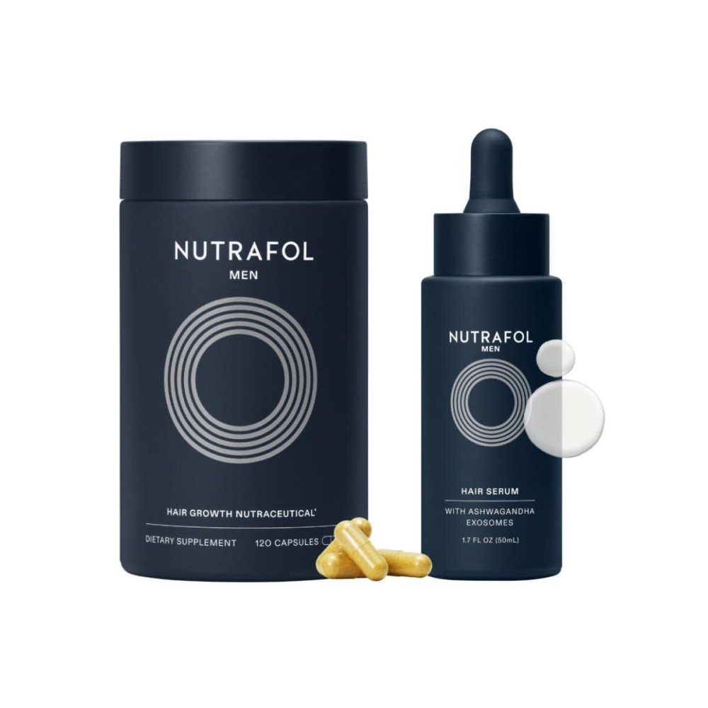 Nutrafol Men\'s Hair Growth Supplement and Hair Serum, Clinically Tested for Visible Thickness and Strength - 1 Month Supply, 1.7 Fl Oz Bottle Nutrafol Men\'s Hair Growth Supplement and Hair Serum, Clinically Tested for Visible Thickness and Strength - 1 Month Supply, 1.7 Fl Oz Bottle