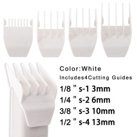 Professional Peanut Clipper Guards for Wahl Peanut - From 1/8 Inch to 1/2 Inch, Fits for Wahl Peanut, White-4PCS Professional Peanut Clipper Guards for Wahl Peanut - From 1/8 Inch to 1/2 Inch, Fits for Wahl Peanut, White-4PCS