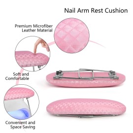 krofaue Nail Arm Rest,Professional Microfiber Leather Nail Hand Rest Stand Arm Rest for Acrylic Nails Cushion Hand Holder with Non-slip - Nail Technician Use Must HavePink krofaue Nail Arm Rest,Professional Microfiber Leather Nail Hand Rest Stand Arm Rest for Acrylic Nails Cushion Hand Holder with Non-slip - Nail Technician Use Must HavePink