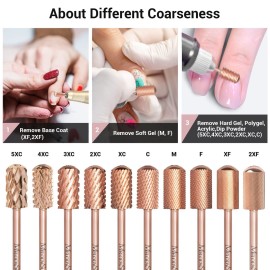 MelodySusie Safety Nail Drill Bits, 3/32\'\' Smooth Round Top Large Barrel Carbide Bits, Suitable for Manicure Pedicure Cuticle Gel Polishing, Beginners Bits, Rose Gold, Series Bit-S, Fine MelodySusie Safety Nail Drill Bits, 3/32\'\' Smooth Round Top Large Barrel Carbide Bits, Suitable for Manicure Pedicure Cuticle Gel Polishing, Beginners Bits, Rose Gold, Series Bit-S, Fine