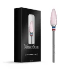 MelodySusie Ceramic Nail Drill Bit, 3/32\'\' (2.35mm) Professional Acrylic Nail File Flame Drill Bit for Manicure Pedicure Cuticle Gel Nail Polishing, Beginners Bits, Pink, Series Bit-S, Fine