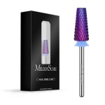 MelodySusie Professional 5 in 1 Nail Drill Bits, 3/32\'\' Carbide Tungsten Multi-function, Suitable for Manicure Pedicure Cuticle Gel Polishing, Purple, Medium