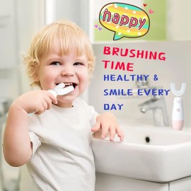 Meqtpomy Kids Electric Toothbrush6 Cleaning Models U Shaped Toothbrush Waterproof Battery Powered 360 Automatic Sonic Toddler Toothbrushes for 8-13 Years Old for Boys GirlsBlue Meqtpomy Kids Electric Toothbrush6 Cleaning Models U Shaped Toothbrush Waterproof Battery Powered 360 Automatic Sonic Toddler Toothbrushes for 8-13 Years Old for Boys GirlsBlue