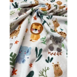 Cute Animal Minky Blanket for Boys & Girls - Soft Double Layer with Dotted Backing, Toddler to Newborn (30 X 40 inches)