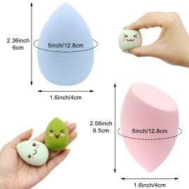 12 Pieces Professional Makeup Sponge Set,Latex Free Flawless Soft Setting Face Puffs,Multicolor Beauty Sponge Blender Cosmetic Applicator for Powder,Liquid,Facial Makeup Tools