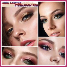 2 in 1 eyeshadow stick and Sponge Makeup Brush, Smooth Cream Shimmer Shadow Pencil Long Lasting Waterproof Eye Shadow Highlighter Stick Makeup , Hypoallergenic Highlighter Multi-Dimensional eyes Look 2 in 1 eyeshadow stick and Sponge Makeup Brush, Smooth Cream Shimmer Shadow Pencil Long Lasting Waterproof Eye Shadow Highlighter Stick Makeup , Hypoallergenic Highlighter Multi-Dimensional eyes Look