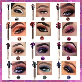 2 in 1 eyeshadow stick and Sponge Makeup Brush, Smooth Cream Shimmer Shadow Pencil Long Lasting Waterproof Eye Shadow Highlighter Stick Makeup , Hypoallergenic Highlighter Multi-Dimensional eyes Look 2 in 1 eyeshadow stick and Sponge Makeup Brush, Smooth Cream Shimmer Shadow Pencil Long Lasting Waterproof Eye Shadow Highlighter Stick Makeup , Hypoallergenic Highlighter Multi-Dimensional eyes Look