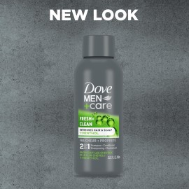 DOVE MEN + CARE Fortifying 2 in 1 Shampoo and Conditioner Fresh and Clean with Caffeine for Normal to Oily Hair Helps Strengthen Thinning Hair 3 oz DOVE MEN + CARE Fortifying 2 in 1 Shampoo and Conditioner Fresh and Clean with Caffeine for Normal to Oily Hair Helps Strengthen Thinning Hair 3 oz