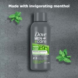 DOVE MEN + CARE Fortifying 2 in 1 Shampoo and Conditioner Fresh and Clean with Caffeine for Normal to Oily Hair Helps Strengthen Thinning Hair 3 oz DOVE MEN + CARE Fortifying 2 in 1 Shampoo and Conditioner Fresh and Clean with Caffeine for Normal to Oily Hair Helps Strengthen Thinning Hair 3 oz