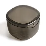 Uouovo Upgraded Denture Bath Box Cup, No-Leak Denture case,Retainer Cleaning Box, Complete Clean Care for Dentures, Clear Braces, Mouth Guard, Night Guard & Retainers (transparent grey)