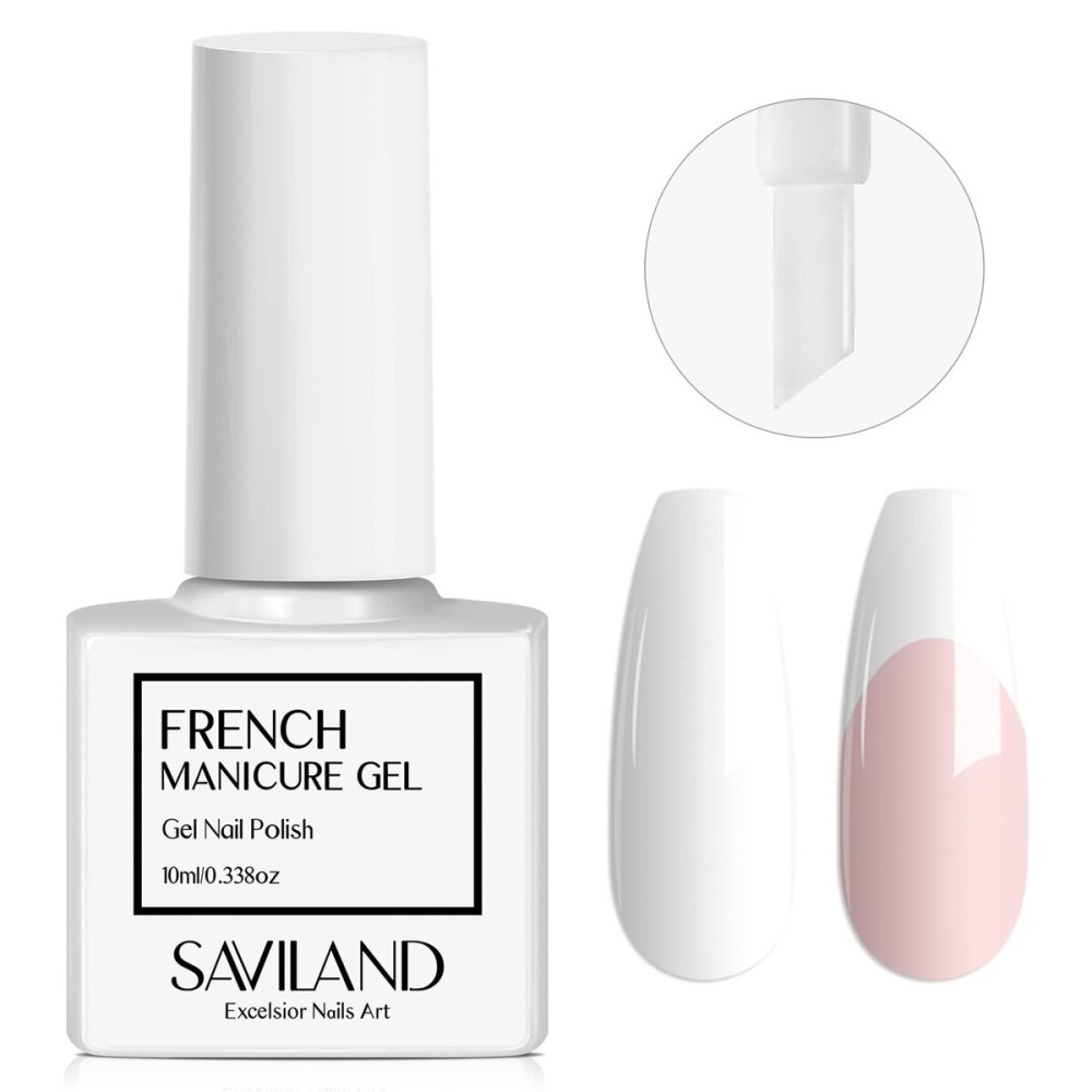 SAVILAND French Gel Nail Polish: 1PC 10 ML White Nail Polish Easy French Smile Line in 5s French Tip Nail Tool French Nails U V LED Gel French Tip Nail Art Nail Supplies for Starter Professional Gift SAVILAND French Gel Nail Polish: 1PC 10 ML White Nail Polish Easy French Smile Line in 5s French Tip Nail Tool French Nails U V LED Gel French Tip Nail Art Nail Supplies for Starter Professional Gift