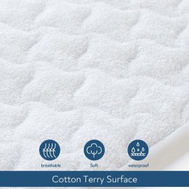 Pack and Play Mattress Pad Protector 38 x 26, 2 Pack Waterproof Pack and Play Cover Sheets, Compatible with Graco Pack n Play, Baby Trend, Dream On Me & Pamo Babe, Quilted Cotton Terry Surface Pack and Play Mattress Pad Protector 38 x 26, 2 Pack Waterproof Pack and Play Cover Sheets, Compatible with Graco Pack n Play, Baby Trend, Dream On Me & Pamo Babe, Quilted Cotton Terry Surface