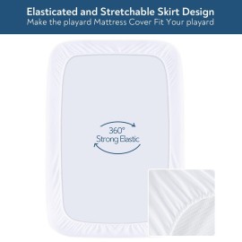 Pack and Play Mattress Pad Protector 38 x 26, 2 Pack Waterproof Pack and Play Cover Sheets, Compatible with Graco Pack n Play, Baby Trend, Dream On Me & Pamo Babe, Quilted Cotton Terry Surface Pack and Play Mattress Pad Protector 38 x 26, 2 Pack Waterproof Pack and Play Cover Sheets, Compatible with Graco Pack n Play, Baby Trend, Dream On Me & Pamo Babe, Quilted Cotton Terry Surface