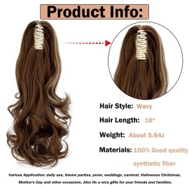 Mitrygreen Claw Clip Ponytail Extension 18 Clip in Wavy Ponytail Hair Extensions Long Pony Tails for Women Extensions Ash Blonde Mix Light Brown Wave Hairpiece Mitrygreen Claw Clip Ponytail Extension 18 Clip in Wavy Ponytail Hair Extensions Long Pony Tails for Women Extensions Ash Blonde Mix Light Brown Wave Hairpiece