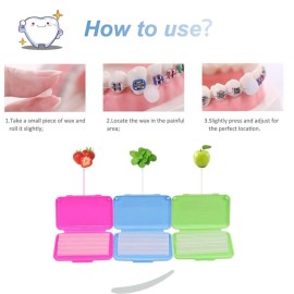 Dental Wax,Orthodontic Wax With Colorful Storage Cases(Mint,Apple,Strawberry).Dental Patient Wax Applicator Scraper Kit(White).For Braces Aligners Wearer,Oral Dental appliances,Damaged teeth(3+1Pack) Dental Wax,Orthodontic Wax With Colorful Storage Cases(Mint,Apple,Strawberry).Dental Patient Wax Applicator Scraper Kit(White).For Braces Aligners Wearer,Oral Dental appliances,Damaged teeth(3+1Pack)