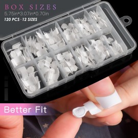 AORAEM White French Nail Tips 120 PCS Short French Style Acrylic Nail Tip 12 Sizes False Nail Clear and White Press on Nails for Women AORAEM White French Nail Tips 120 PCS Short French Style Acrylic Nail Tip 12 Sizes False Nail Clear and White Press on Nails for Women