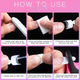 AORAEM White French Nail Tips 120 PCS Short French Style Acrylic Nail Tip 12 Sizes False Nail Clear and White Press on Nails for Women AORAEM White French Nail Tips 120 PCS Short French Style Acrylic Nail Tip 12 Sizes False Nail Clear and White Press on Nails for Women