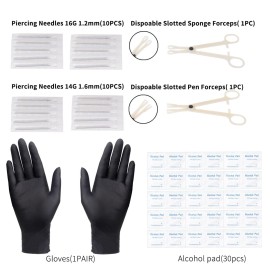 LOYAL BOOK 104pcs Piercing Kit 14G16G Kit Piercing Kits for all piercings (Stainless steel color) LOYAL BOOK 104pcs Piercing Kit 14G16G Kit Piercing Kits for all piercings (Stainless steel color)