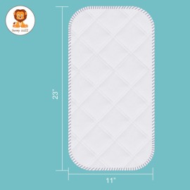 Sunny zzzZZ 6 Pack Baby Waterproof Changing Pad Liners - Quilted Thicker Ultra Soft Changing Table Cover Liners - Durable & Easy to Clean - White - 23 x 11