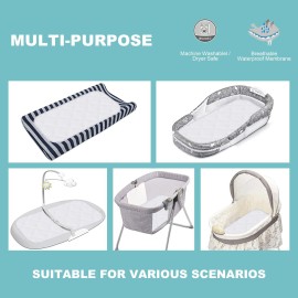 Sunny zzzZZ 6 Pack Baby Waterproof Changing Pad Liners - Quilted Thicker Ultra Soft Changing Table Cover Liners - Durable & Easy to Clean - White - 23 x 11