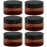 8 oz Amber Plastic Cosmetic Jars Leak Proof Container with Black Lid for Cream, Lotion, Powder, ointment, Beauty Products etc, 6 Pcs.