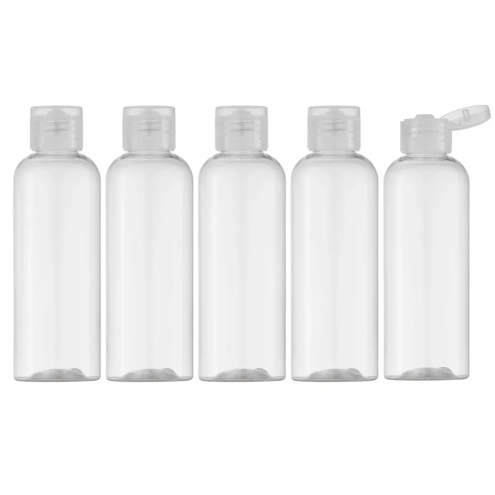 LISAPACK 3.4Oz Travel Bottles with Flip Cap (5 Pcs) Empty Dispenser Container for Travel Size Cosmetics (100ml, Clear Cap) LISAPACK 3.4Oz Travel Bottles with Flip Cap (5 Pcs) Empty Dispenser Container for Travel Size Cosmetics (100ml, Clear Cap)