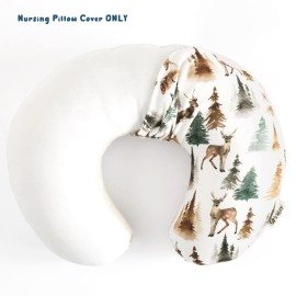 GRSSDER Nursing Pillow Cover Stretchy Minky Removable Nursing Covers for Breastfeeding Pillows, Ultra Soft Comfortable Slipcover for Boy and Girls, Stylish Watercolor Forest Deer and Leaves GRSSDER Nursing Pillow Cover Stretchy Minky Removable Nursing Covers for Breastfeeding Pillows, Ultra Soft Comfortable Slipcover for Boy and Girls, Stylish Watercolor Forest Deer and Leaves