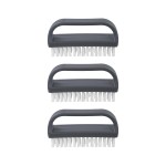 Superio Stiff Nail Brush with Handle 3 Pack Fingernail Scrub Cleaning Brushes for Toes and Nails, All-Purpose Cleaning Brush for Home, Kitchen, Work