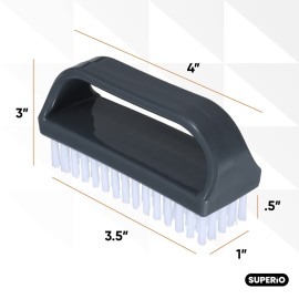 Superio Stiff Nail Brush with Handle 3 Pack Fingernail Scrub Cleaning Brushes for Toes and Nails, All-Purpose Cleaning Brush for Home, Kitchen, Work Superio Stiff Nail Brush with Handle 3 Pack Fingernail Scrub Cleaning Brushes for Toes and Nails, All-Purpose Cleaning Brush for Home, Kitchen, Work