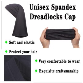 Leeven 2 Pieces Wide Elastic Loc Cap and Long Braid Cover for Full Hair, Stocking Sleep - Black Leeven 2 Pieces Wide Elastic Loc Cap and Long Braid Cover for Full Hair, Stocking Sleep - Black