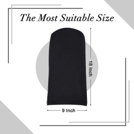 Leeven 2 Pieces Dreadlock Cap Wide Elastic Black Loc Cap Long Braid Cover for Full Hair, Stocking Sleep - Black