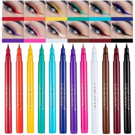 BestLand 12 Colors Matte Liquid Eyeliner Set Rainbow Colorful Neon Eyeliner Pencil Pigmented Waterproof Smudgeproof Long Lasting Gel Eye Liner Christmas Makeup Gift Kit for Women (Set E) BestLand 12 Colors Matte Liquid Eyeliner Set Rainbow Colorful Neon Eyeliner Pencil Pigmented Waterproof Smudgeproof Long Lasting Gel Eye Liner Christmas Makeup Gift Kit for Women (Set E)
