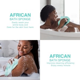 2 Pieces African Bath Sponge African Net Long Net Bath Sponge Exfoliating Shower Body Scrubber Back Scrubber Skin Smoother,Great for Daily Use (Green) 2 Pieces African Bath Sponge African Net Long Net Bath Sponge Exfoliating Shower Body Scrubber Back Scrubber Skin Smoother,Great for Daily Use (Green)