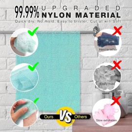 2 Pieces African Bath Sponge African Net Long Net Bath Sponge Exfoliating Shower Body Scrubber Back Scrubber Skin Smoother,Great for Daily Use (Green) 2 Pieces African Bath Sponge African Net Long Net Bath Sponge Exfoliating Shower Body Scrubber Back Scrubber Skin Smoother,Great for Daily Use (Green)