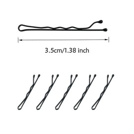 YINGFENG 220 Count Mini Wavy 1.38 Inch bobby pins black with Storage Box, Suitable for All Hair Types, Hair Clips for Kids, Girls and Women