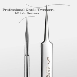 Professional Facial Blackhead Remover Tweezers,3Pcs Precision Pimple Popper Tool Kit for Whitehead Ance Blemishs Comedones Stainless Steel Makeup Tool - Matte Professional Facial Blackhead Remover Tweezers,3Pcs Precision Pimple Popper Tool Kit for Whitehead Ance Blemishs Comedones Stainless Steel Makeup Tool - Matte