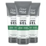 DOVE MEN + CARE Styling Gel for a Strong Hold Hair Taming Gel Hair Styling Product for Thicker and Healthier Looking Hair, 7 Fl oZ (Pack of 3)
