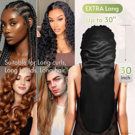 BONNET QUEEN Braid Bonnet Foldable Extra Long Bonnet for Braids Silk Bonnet Satin Bonnet with tie Band Hair Bonnet for Sleeping Night for Locs Black BONNET QUEEN Braid Bonnet Foldable Extra Long Bonnet for Braids Silk Bonnet Satin Bonnet with tie Band Hair Bonnet for Sleeping Night for Locs Black