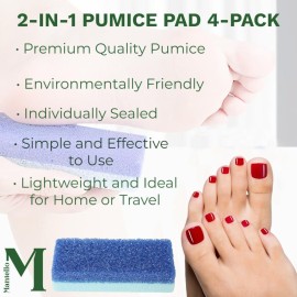Mantello Pumice Stone for Feet- Foot Scrubbers for Shower and Foot Tub- Pumice Stone for Feet Callus Remover- Double Sided Foot Scrubber Dead Skin Remover- 4 Pack